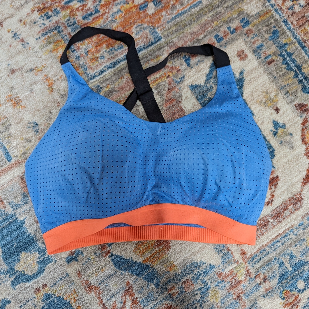 Victoria's Secret Blue and Orange Sports Bra with Racerback